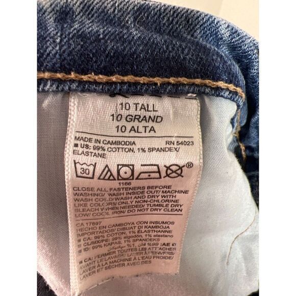 Old Navy Blue Distressed High Rise Cuffed Hem Boyfriend Jeans Womens Size 10T - Picture 7 of 8